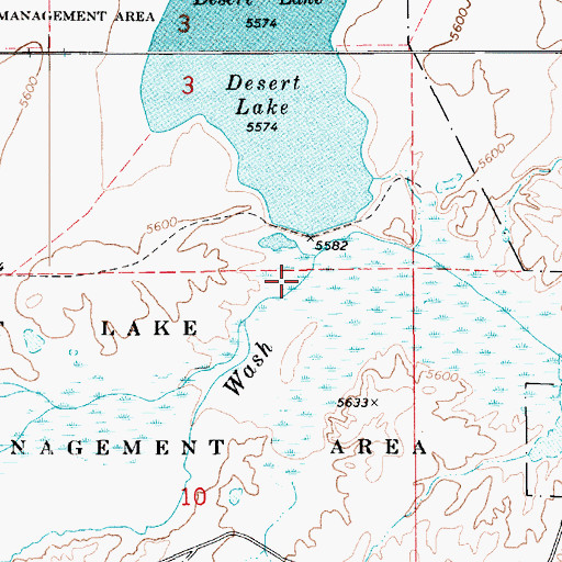 Topographic Map of Desert Lake Wash, UT