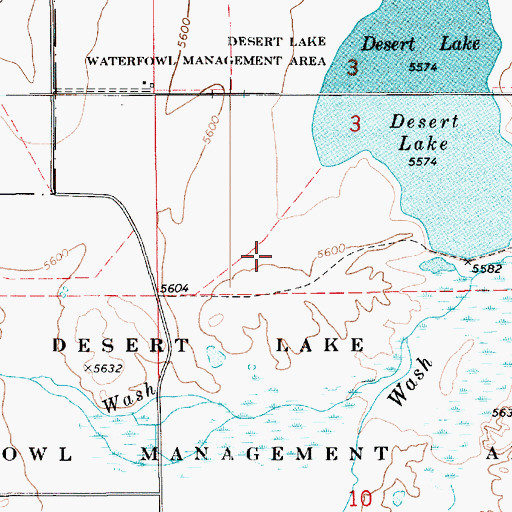Topographic Map of Desert Lake Waterfowl Management Area, UT