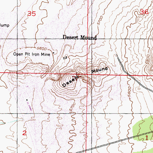 Topographic Map of Desert Mound, UT