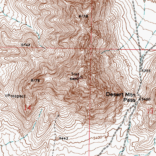 Topographic Map of Desert Mountain, UT