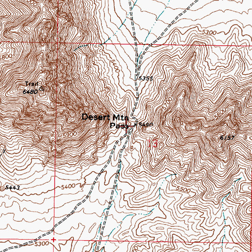 Topographic Map of Desert Mountain Pass, UT