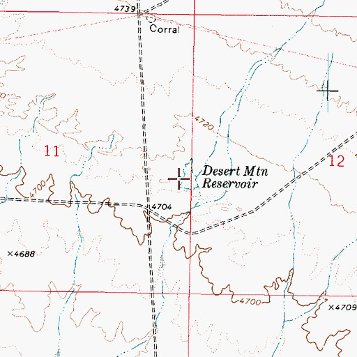 Topographic Map of Desert Mountain Reservoir, UT
