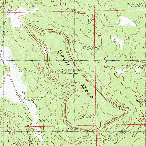Topographic Map of Devil Mesa, UT