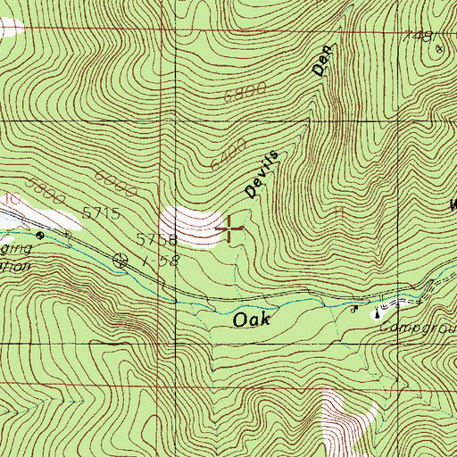 Topographic Map of Devils Den, UT