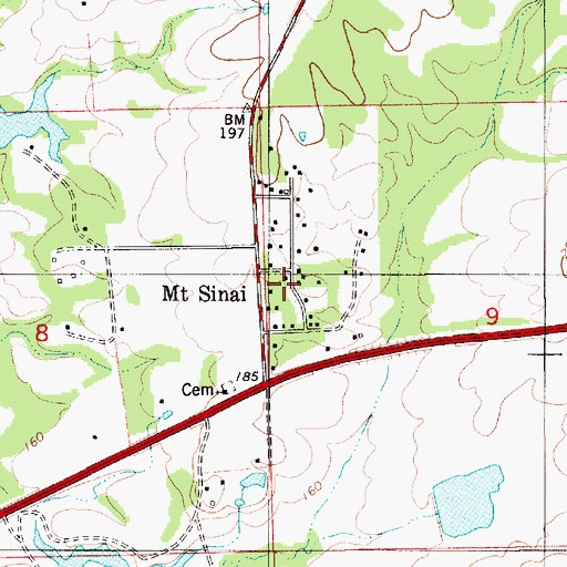 Topographic Map of Mount Sinai, AL