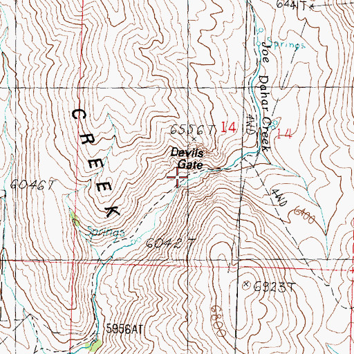 Topographic Map of Devils Gate, UT