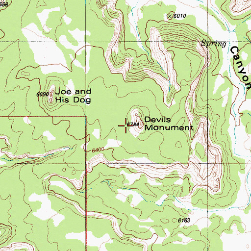 Topographic Map of Devils Monument, UT