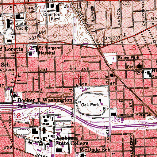Topographic Map of Mount Sinai Baptist Church (historical), AL