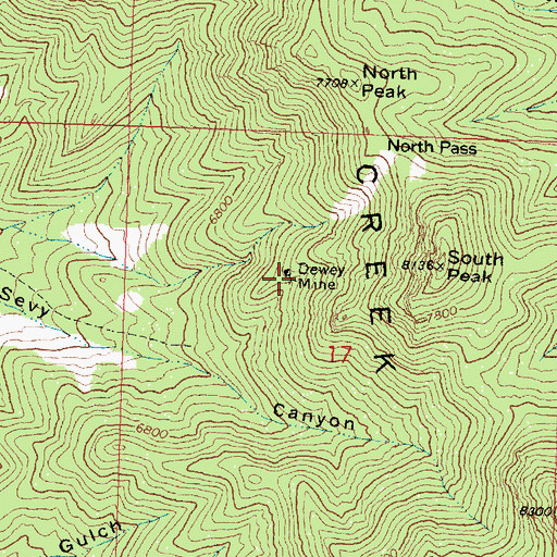 Topographic Map of Dewey Mine, UT