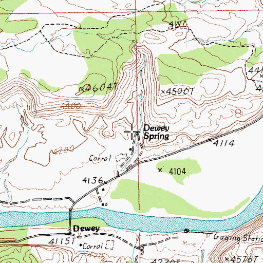 Topographic Map of Dewey Spring, UT
