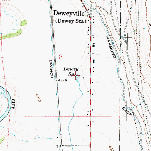 Topographic Map of Dewey Spring, UT