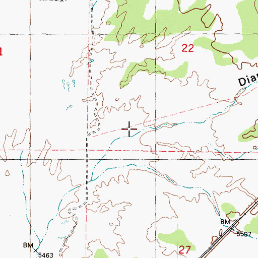 Topographic Map of Diamond Gulch, UT