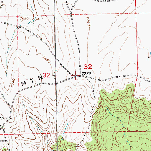 Topographic Map of Diamond Mountain, UT