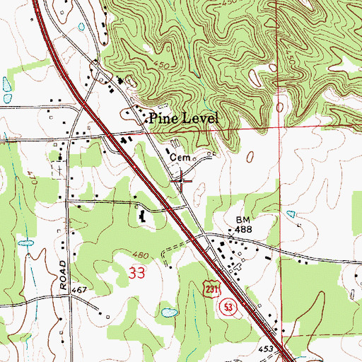 Topographic Map of Mount Zion Church, AL