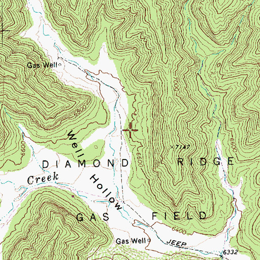 Topographic Map of Diamond Ridge Gas Field, UT