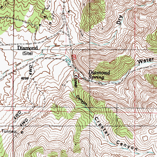 Topographic Map of Diamond Spring, UT