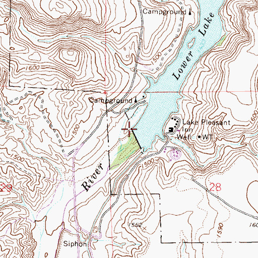 Topographic Map of Camp Dyer Diversion Dam, AZ