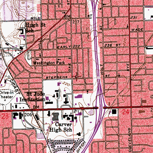 Topographic Map of Mount Zion Primitive Baptist Church, AL