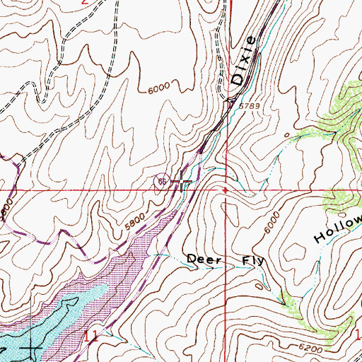 Topographic Map of Dip Hollow, UT