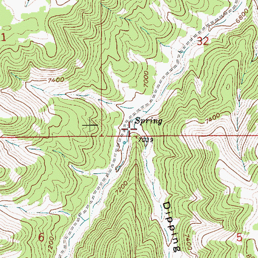 Topographic Map of Dipping Vat Hollow, UT