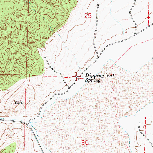 Topographic Map of Dipping Vat Spring, UT