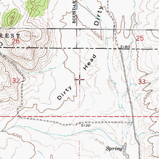 Topographic Map of Dirty Head, UT