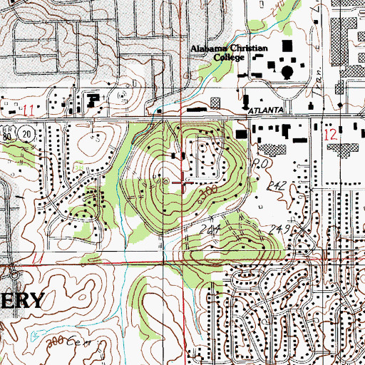 Topographic Map of Mountain View Estates, AL