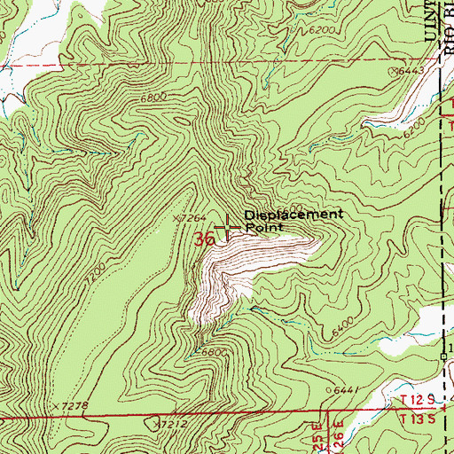 Topographic Map of Displacement Point, UT