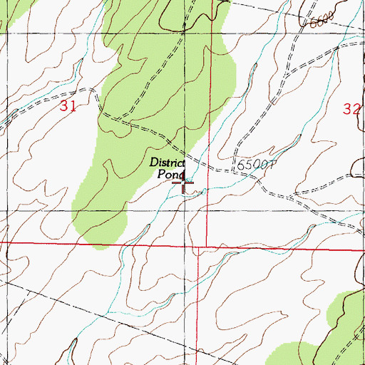 Topographic Map of District Pond, UT