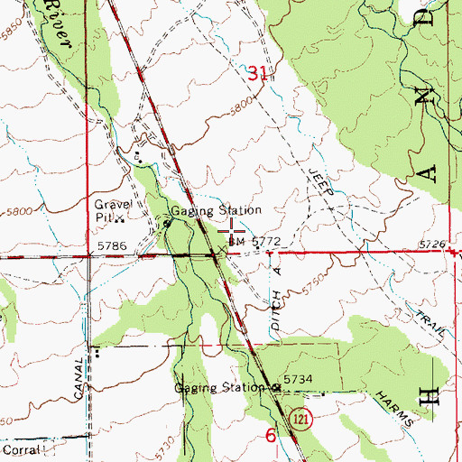 Topographic Map of Ditch A, UT