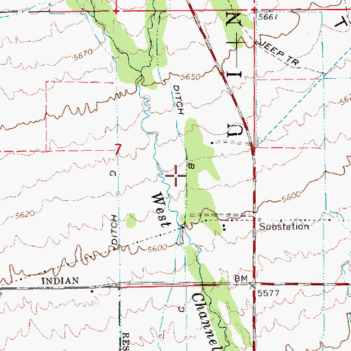 Topographic Map of Ditch B, UT