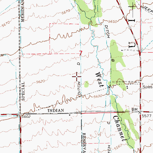 Topographic Map of Ditch D, UT