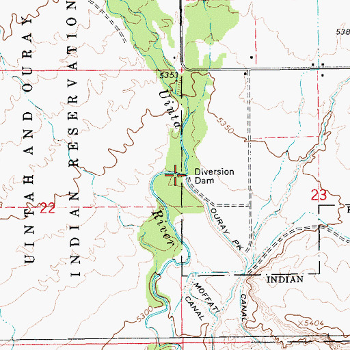 Topographic Map of Diversion Dam, UT