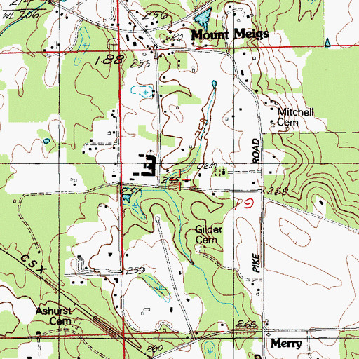 Topographic Map of Murdock Church, AL