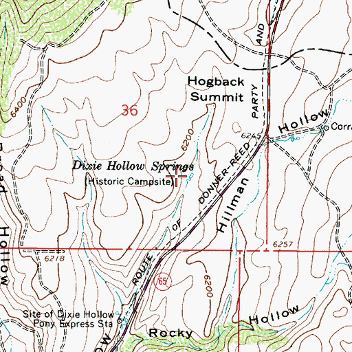 Topographic Map of Dixie Hollow Springs, UT