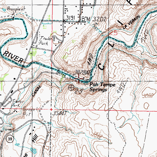 Topographic Map of Dixie Hot Springs, UT