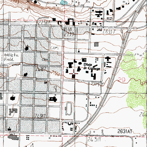 Topographic Map of Dixie State University, UT