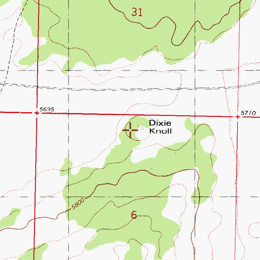 Topographic Map of Dixie Knoll, UT