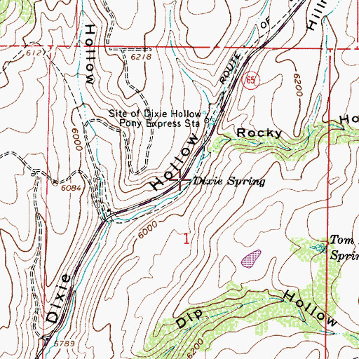 Topographic Map of Dixie Spring, UT