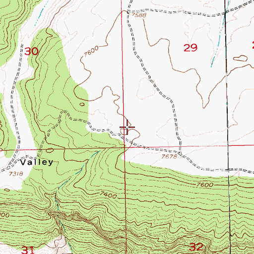 Topographic Map of Docs Valley, UT