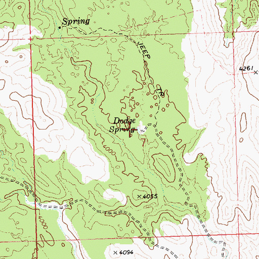 Topographic Map of Dodge Spring, UT