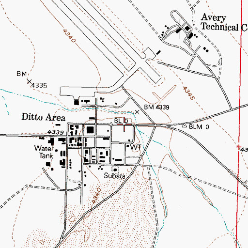 Topographic Map of Dog Area, UT