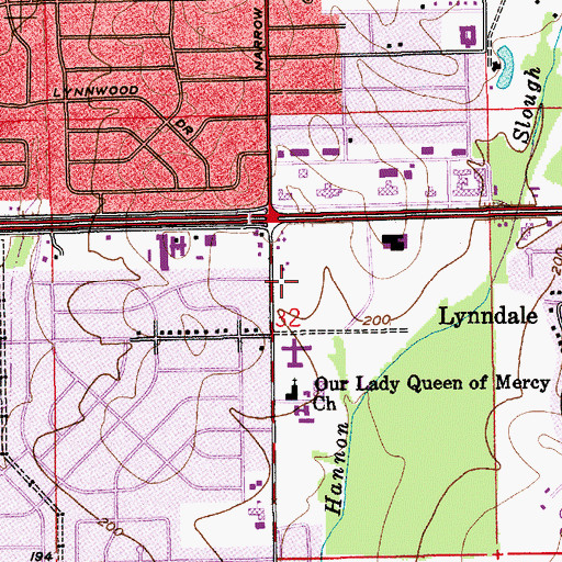 Topographic Map of Narrow Lane Community Church, AL