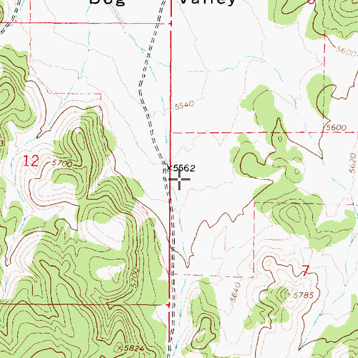 Topographic Map of Dog Valley, UT