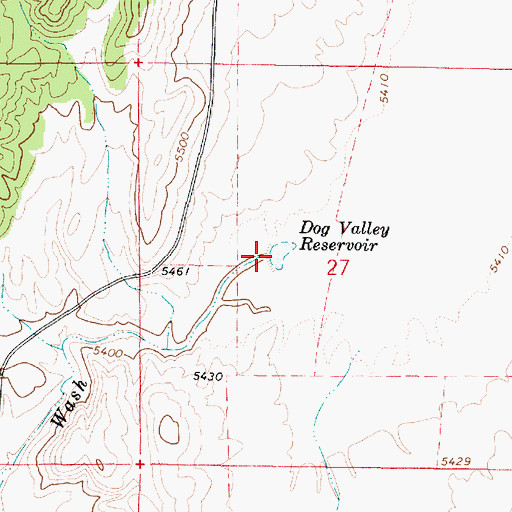 Topographic Map of Dog Valley Reservoir, UT