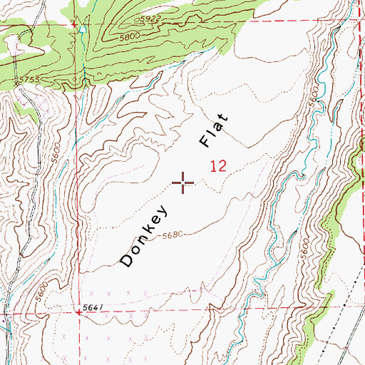 Topographic Map of Donkey Flat, UT