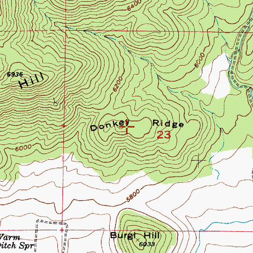Topographic Map of Donkey Ridge, UT