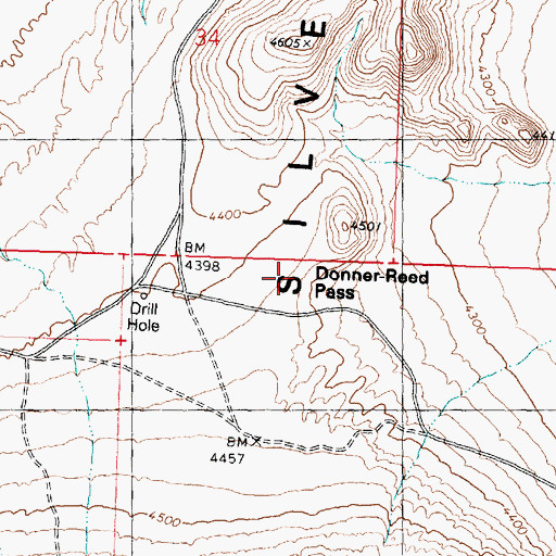 Topographic Map of Donner-Reed Pass, UT
