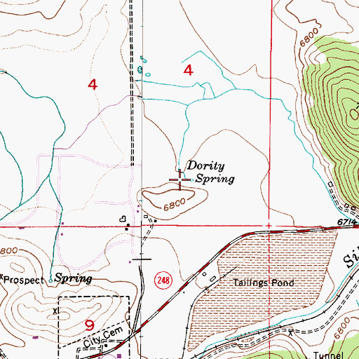 Topographic Map of Dority Spring, UT