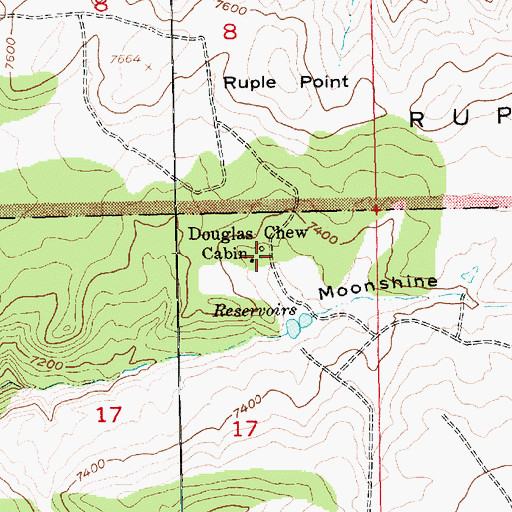 Topographic Map of Douglas Chew Cabin, UT